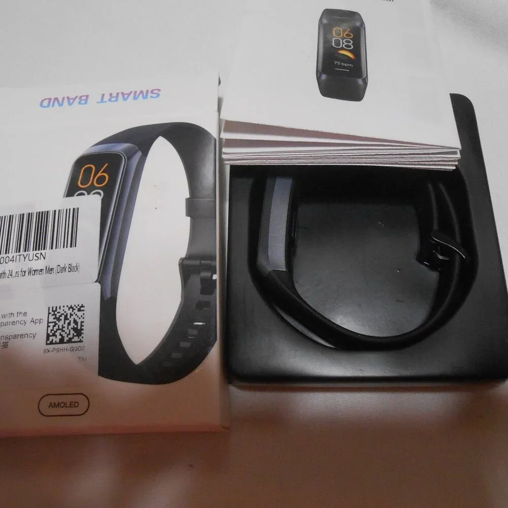 AMOLED FITNESS TRACKER WATCH UNISEX BLK BLUETOOTH ANDROID 4.4+ IOS 9.0+ NIB 🌟